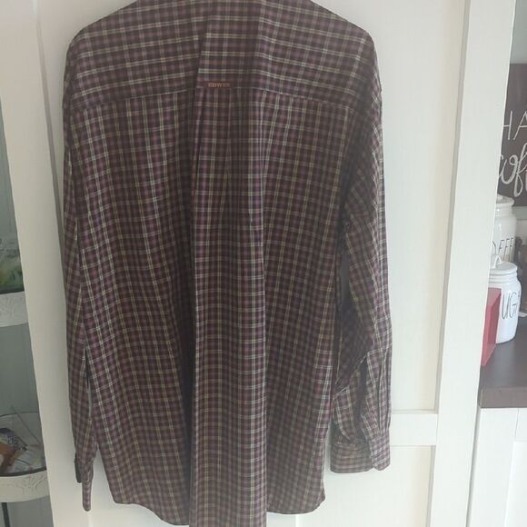 Edwin men’s button-down shirt | red & black casual plaid heritage workwear style - Picture 4 of 5